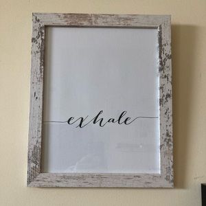 Two wooden picture frames - inhale, exhale